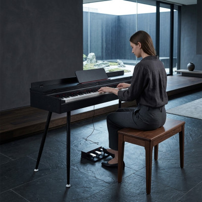 Schwarzes Piano Digitalpiano Stage Klavier Hochglanz Heimklavier