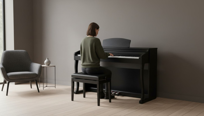 Schwarz Piano Digitalpiano Stage Klavier Hochglanz Heimklavier