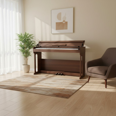 Digitales Klavier Piano Heimklavier Digital Keyboard 137cm Braun
