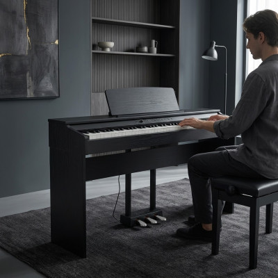 Digitales Klavier Piano Heimklavier Digital Keyboard 137cm Schwarz