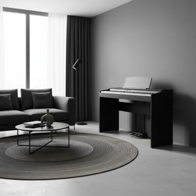 Digitales Klavier Piano Heimklavier Digital Keyboard 137cm Schwarz