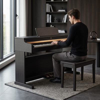 Digitales Klavier Piano Heimklavier Digital Keyboard 137cm Schwarz