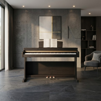 Digitales Klavier Piano Heimklavier Digital Keyboard 137cm Schwarz