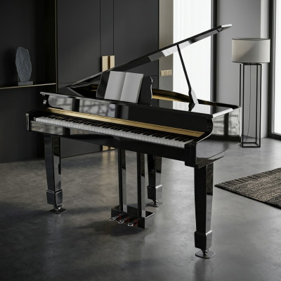 Schwarzer Flügel Klavier Digitalpiano Flügelklavier Hochglanz Piano