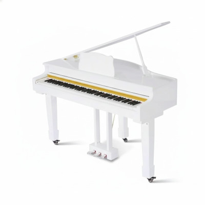 Weißes Klavier Flügel  Digitalpiano Flügelklavier Hochglanz Piano