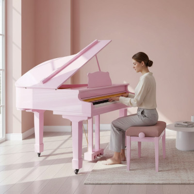 Pinkes Klavier Flügel  Digitalpiano Flügelklavier Hochglanz Piano