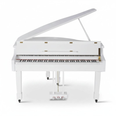 Weißer Flügel Klavier Digitalpiano Flügelklavier Hochglanz Piano