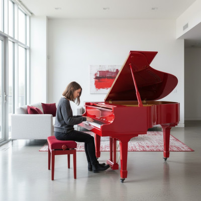 Roter Flügel Klavier Digitalpiano Flügelklavier Hochglanz Piano