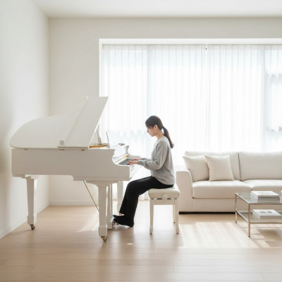 Weiß  Klavier Digitalpiano Flügelklavier Hochglanz Piano Klaviere