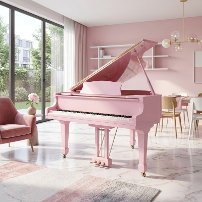 Digitalpiano Flügelklavier Klavier Hochglanz Rosa Piano Klaviere