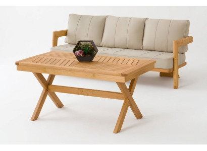 Gartenmöbel Set aus Holz in Beige modern, 2-teilig