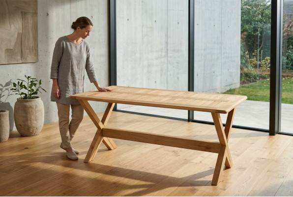 Eleganter brauner Esstisch aus Holz für modernes Esszimmer