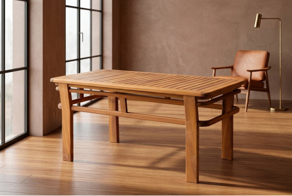 Eleganter Brauner Esstisch aus Holz für modernes Zuhause