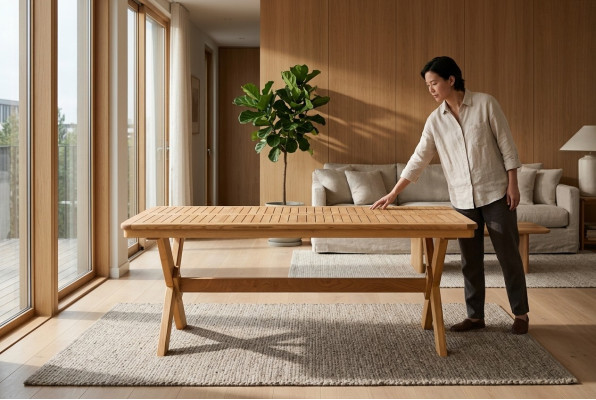 Eleganter brauner Esstisch aus Holz für modernes Esszimmer