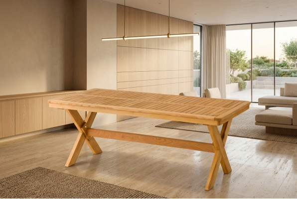 Eleganter brauner Esstisch aus Holz für modernes Esszimmer
