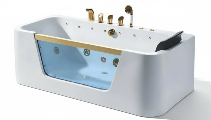 Acrylwanne Whirlpool Pflegewanne Massage-Badewanne Wellnesswanne 170x80 cm