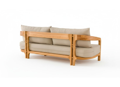 Elegantes beiges Stoffsofa für Terrasse und Balkon