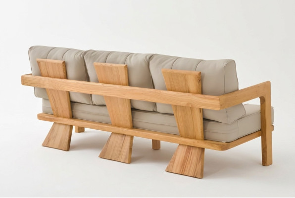 Moderner Beiger Stoff-Sofa für Terrasse und Balkon