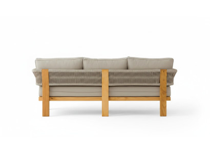 Elegantes graues Stoffsofa für Terrasse und Balkon