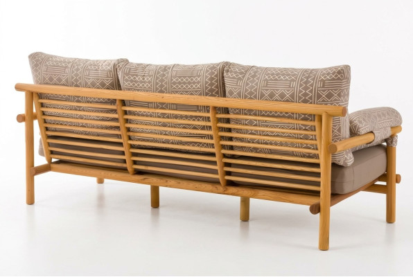 Moderner beiger Stoff-Sofa für Terrasse und Balkon
