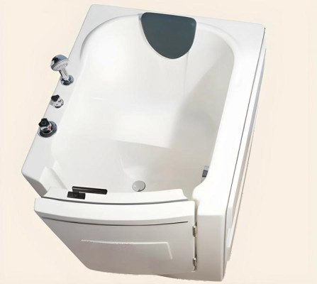 Sitzbadewanne Kompaktbadewanne Badewanne mit Tür Komfortbadewanne 95x85 cm