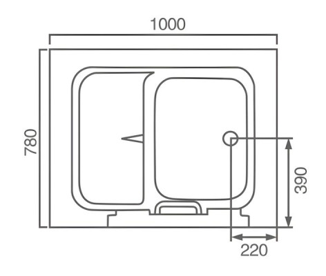 Komfortbadewanne Badewanne Sitzbadewanne mit Tür Pflegebadewanne Bad 100x78 cm