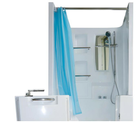 Duschbadewanne Sitzbadewanne Kombinierte Badewanne mit Dusche 100x78 cm