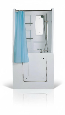 Duschbadewanne Sitzbadewanne Kombinierte Badewanne mit Dusche 100x78 cm