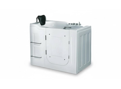 Sitzbadewanne Bad Massagewanne Badewanne mit Whirlpool-Funktion Wanne 130x80 cm
