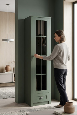 Standvitrine Vitrinenschrank Hochschrank Vitrine Schrank Regalschrank