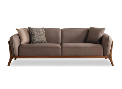 Großes Sofa Eleganter Stil Minimalistisches Design Holzrahmen außen