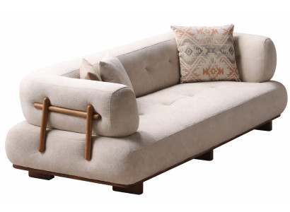 Neu 3-Sitzer-Sofa Modernes Design Beigefarben Wohnzimmer Weiches Sofa