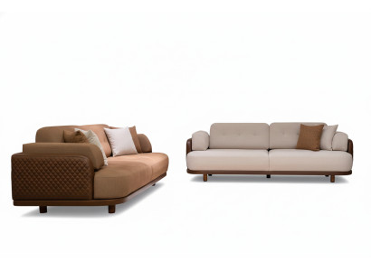 Wohnzimmer Sofa Moderner Stil Weiß mit Kissen Bequem Komfortabell
