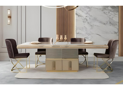 Modernes 5-tlg Esszimmer-Set mit Esstisch und 4 eleganten Stühlen
