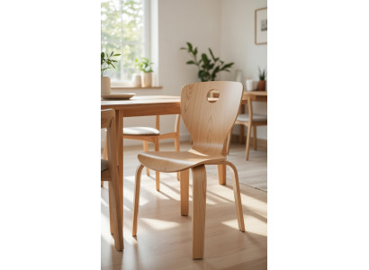 Moderner Kinderstuhl aus Holz in Beige – Perfekt für jedes Kinderzimmer