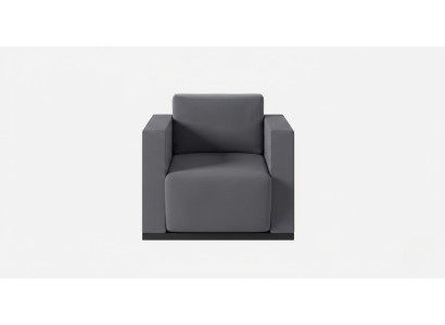 Stilvoller Sessel Graue Farbe Modernes Design Glatte Ecken Wasserdicht