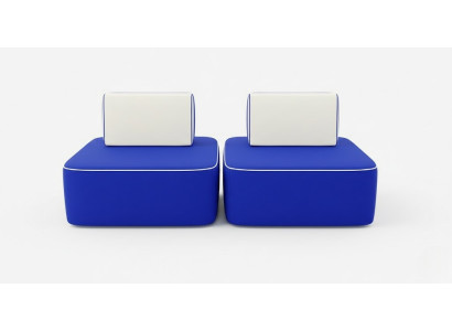 Blaues Sofa-Set  2x Sessel Minimalistischer  Stil Wasserabweisend