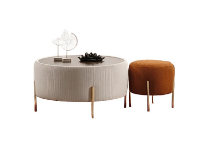 Runder weicher Couchtisch Tischset Luxuriöse Möbel für das Wohnzimmer