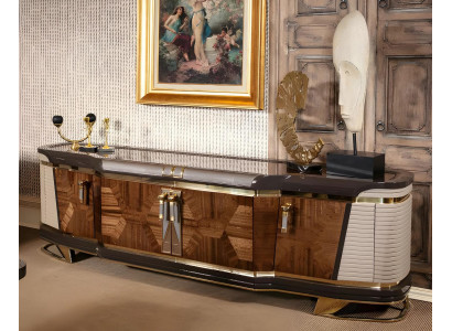 Braun-Weißer TV-Schrank Wohnzimmer RTV Fernsehunterschrank Holzmöbel
