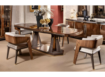 Moderne Esszimmer Garnitur Edler Esstisch 4x Esszimmerstühle 5tlg