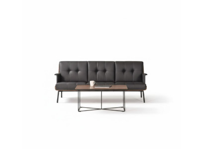 Modernes Sofa-Set Schwarze Farbe Minimalistischer Stil Holzrahmen