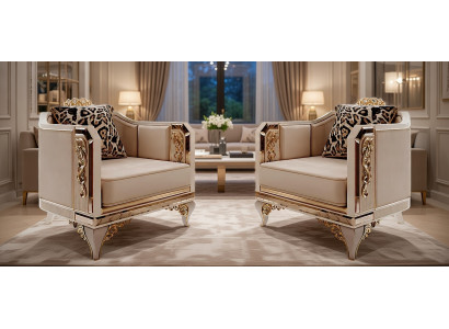 Moderner Sessel mit goldenen Details für Ihr Wohnzimmer
