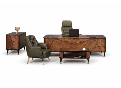 Modernes Arbeitszimmer-Set Designer Chefsessel Schreibtisch Sessel