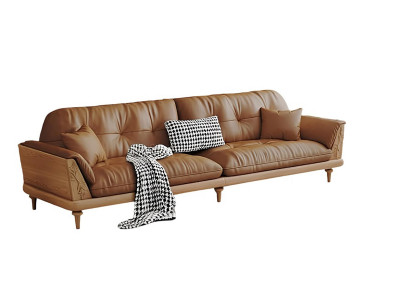 Modernes Braun 4-Sitzer Textil Sofa Stilvolle Couch Wohnzimmer
