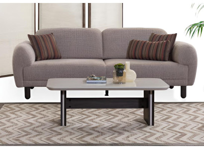 Beige Sofa-Set Modernes Interieur Minimalistischer Stil Holzrahmen