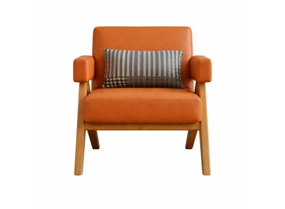 Exklusiver Oranger Sessel Loungesessel Textilmöbel Polstersessel