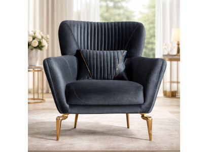 Stilvoller Grauer Polstersessel Designer Relaxsessel Weiche Polsterung