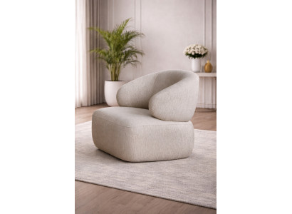 Designer Beiger Einsitzer Wohnzimmersessel Edle Polstermöbel Sessel