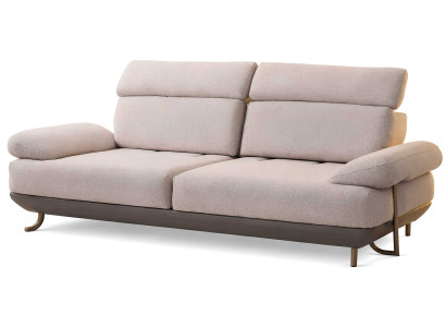 Designer 3-Sitzer-Sofa Sessel Stil modern Farbe grau neu Wohnzimmer Stoff bequem