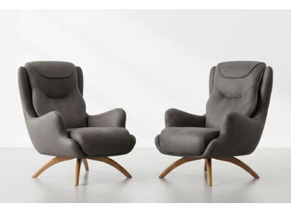 Wohnzimmer Set Modern Grau Designer-Bergère Komfortabel Minimalismus